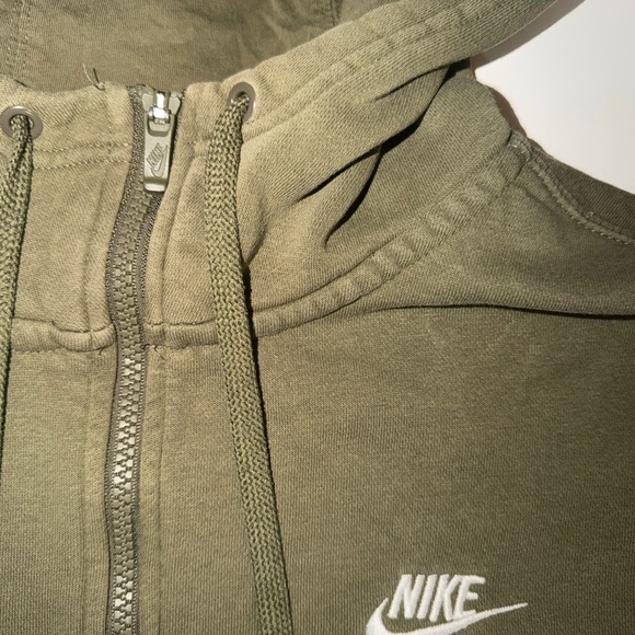 Nike Men's Dark Green Zip-Up Hoodie - Picture 2 of 3